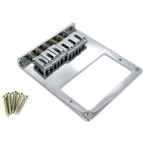 Partsland Pevná kobylka pre 6-strunovú gitaru typ Tele, Humbucker – Chróm