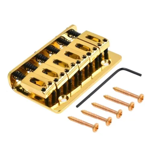 Partsland JPN-Z Pevná kobylka s uchytením strún na kobylke pre 6-strunovú gitaru typ ST – Zlatá