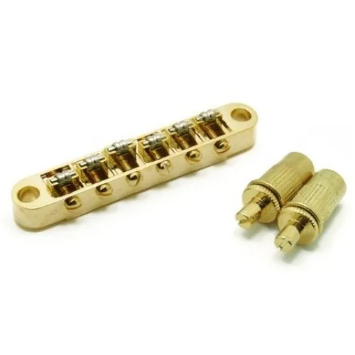 Partsland - Kobylka Tune-O-Matic Roller Pre 6-strunovú Gitaru Typ Les Paul, Zlatá