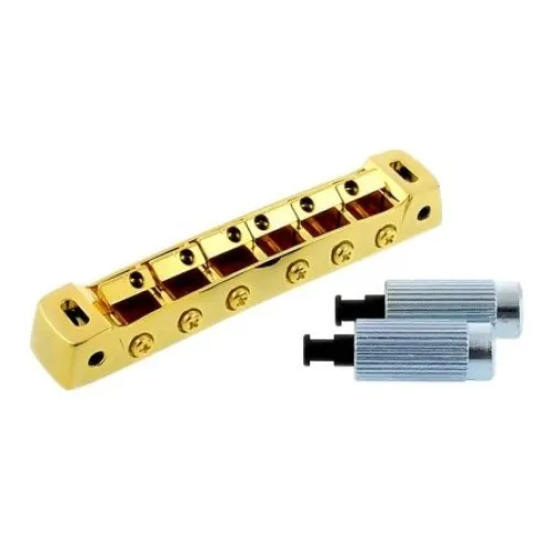 Gotoh 510FB Uzamykateľná kobylka Tune-O-Matic pre 6-strunovu gitaru Les Paul –  Zlatá