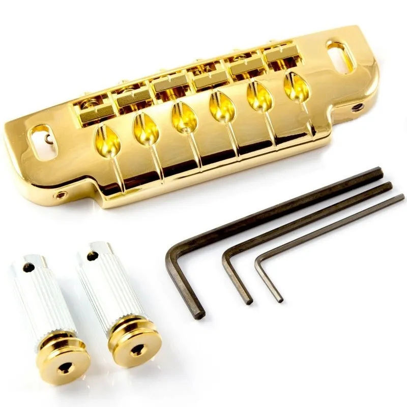Gotoh 510UB Uzamykateľná kobylka Wrap-around pre 6-strunovú gitaru – Zlatá