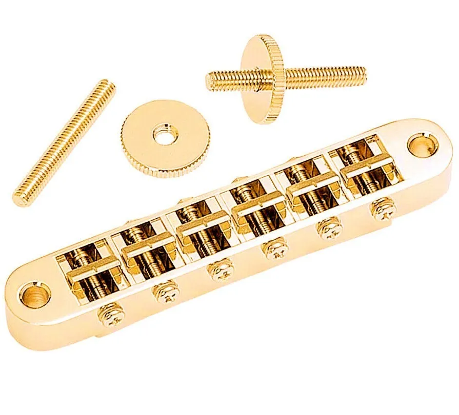 Gotoh GE103B Kobylka Tune-O-Matic pre 6-strunovú gitaru Les Paul, Zlatá