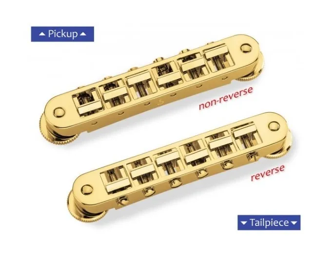 Schaller GTM – Kobylka Tune-O-Matic pre 6-strunovú gitaru Les Paul, Zlatá