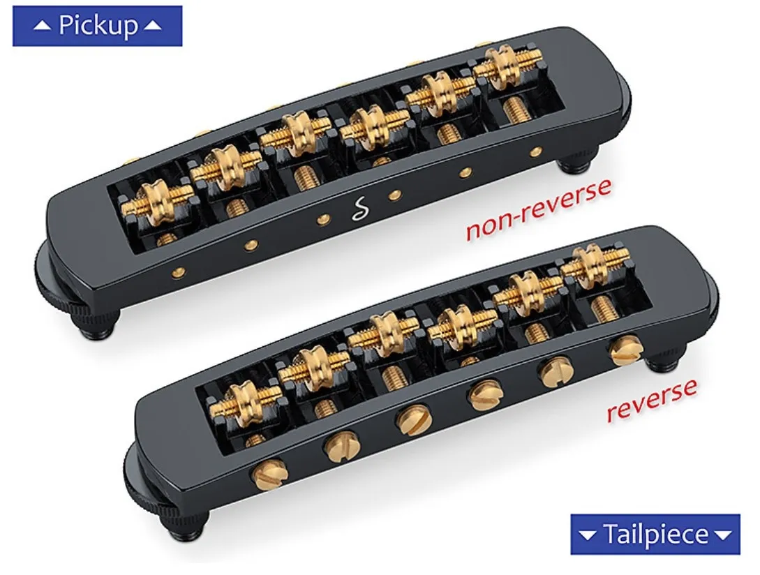 Schaller STM – Valčeková kobylka pre 6-strunovú gitaru Les Paul, Čierna