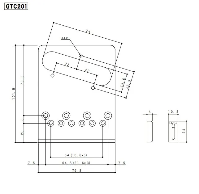 Gotoh GTC 201 L Chrome – Kobylka pre Telecaster, Ľavoruká (Lefty)