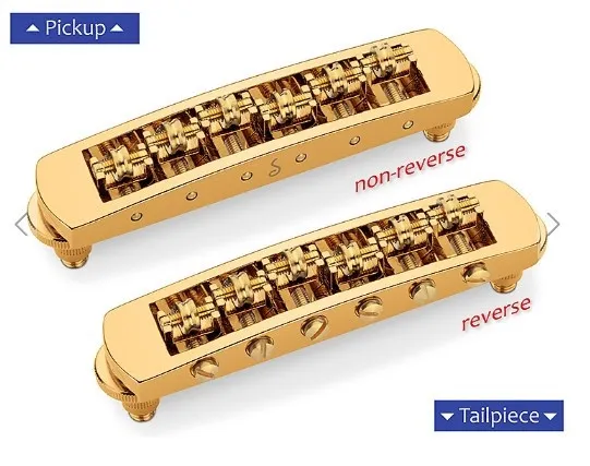Schaller STM – Valčeková kobylka pre 6-strunovú gitaru Les Paul, Zlatá
