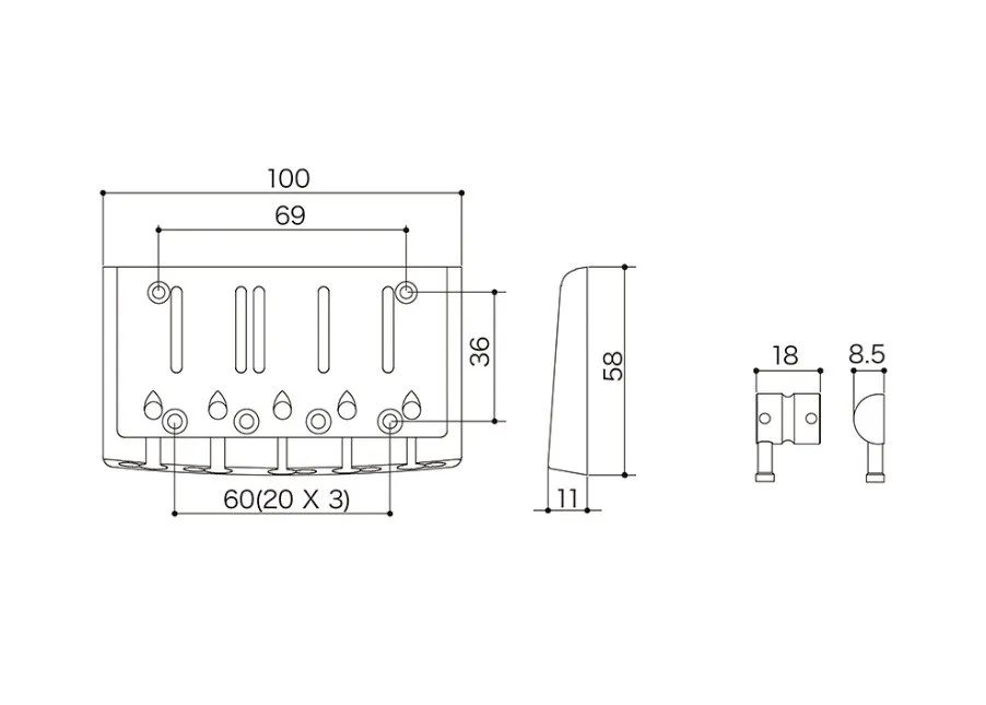 Gotoh 404SJ -5 Kobylka pre 5 strunovú Basgitaru Zlatá