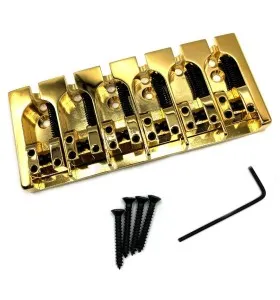 Hipshot – A-Style Bridge for 6-string Bass Guitar, Gold (5A600BG-708)