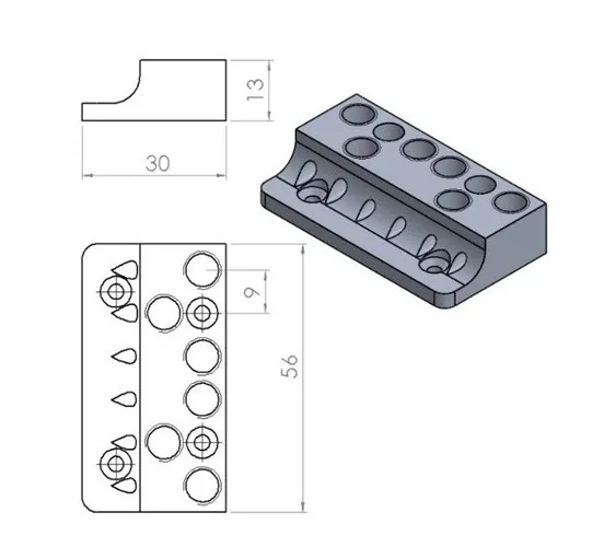 Nova Guitar Parts – Sada sediel pre 6-strunovú Bezhlavovú Basgitaru, Čierna