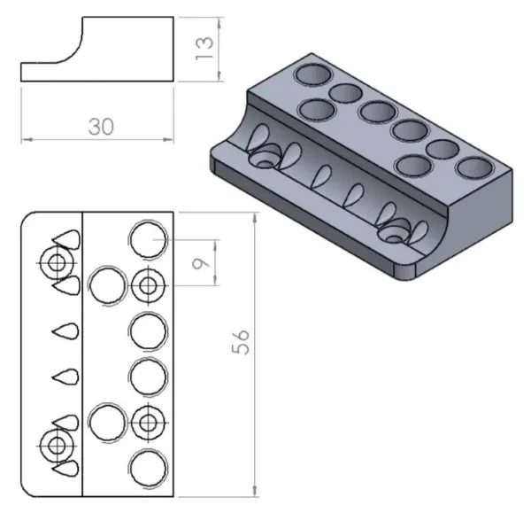 Nova Guitar Parts – Kobylka pre 6-strunovú Bezhlavovú Basgitaru, N Čierna