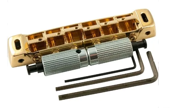 Gotoh 510FB Uzamykateľná kobylka Tune-O-Matic pre 6-strunovu gitaru Les Paul – Zlatá Gotoh 510FB Uzamykateľná kobylka Tune-O-Matic pre 6-strunovu gitaru Les Paul – Zlatá