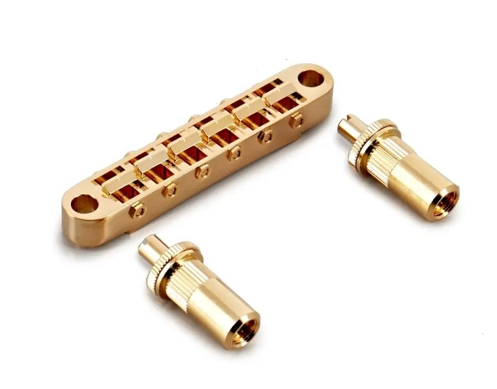 Gotoh GE103B-T – Kobylka Tune-O-Matic pre 6-strunovú gitaru Les Paul, Zlatá