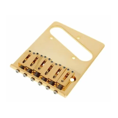 Gotoh GTC201 Pevná kobylka pre 6-strunovú gitaru typ Tele, mosadz – Zlatá