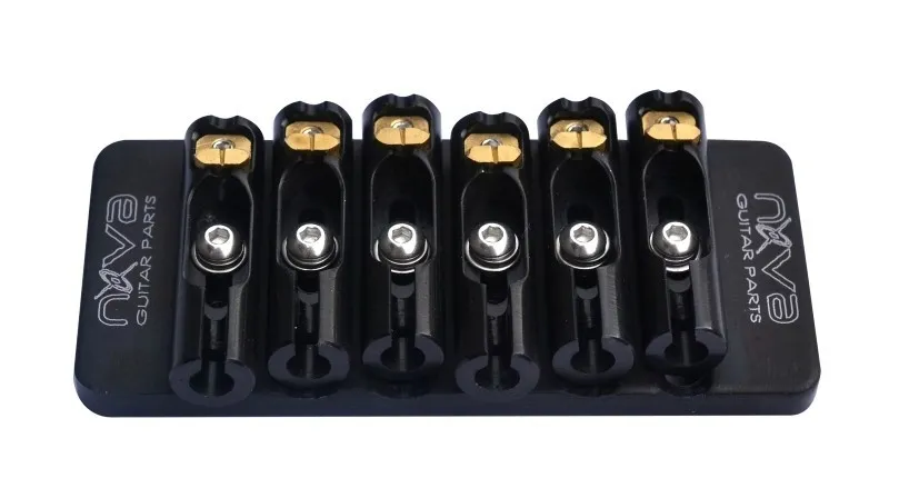 Nova Guitar Parts – Pevná kobylka pre 6-strunovú gitaru, Čierna Nova Guitar Parts – Pevná kobylka pre 6-strunovú gitaru, Čierna