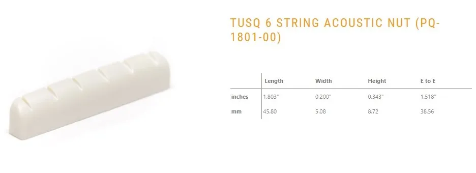 GraphTech TUSQ Gitarový Nultý Pražec PQ-1801-00 GraphTech TUSQ Gitarový Nultý Pražec PQ-1801-00