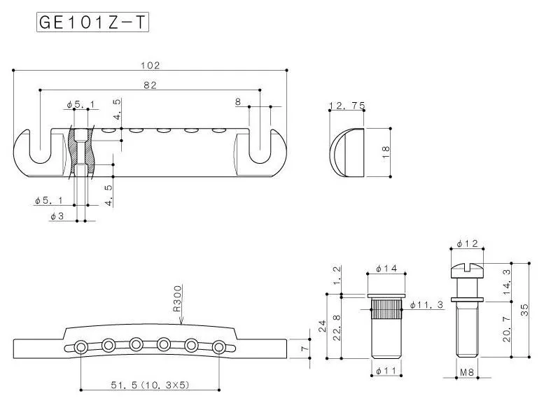 Gotoh GE101Z-T - Strunník Pre 6-strunovú Gitaru Les Paul, Nikel