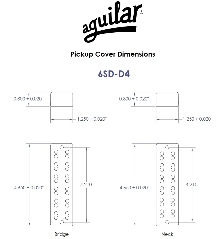 Aguilar AG 6SD-D4 6-String Bass Pickups Black