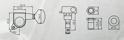 Partsland J02 Ladiaca Mechanika Pre Elektrickú Gitaru Ľavá Zlatá