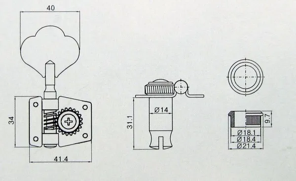 Partsland JB20 Sada Ladiacich Mechaník pre Basgitaru Chrome J-P Bass