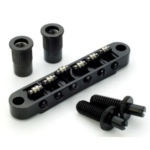 Partsland - Kobylka Tune-O-Matic Roller Pre 6-strunovú Gitaru Typ Les Paul, Čierna