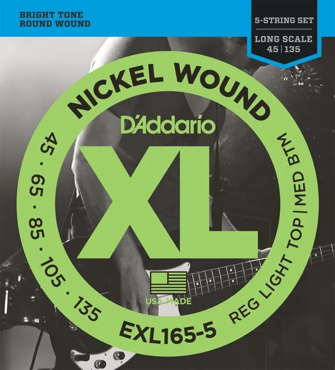 D’Addario EXL165-5 – Struny pre 5-strunovú basgitaru .045–.130