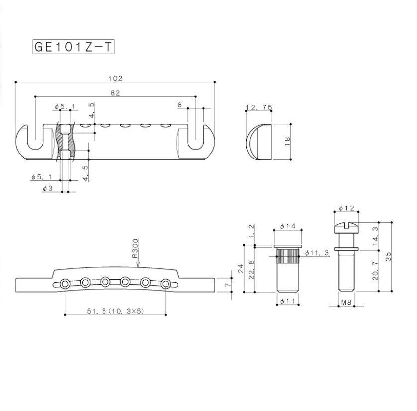 Gotoh GE101Z-T - Strunník Pre 6-strunovú Gitaru Les Paul, Zlatá