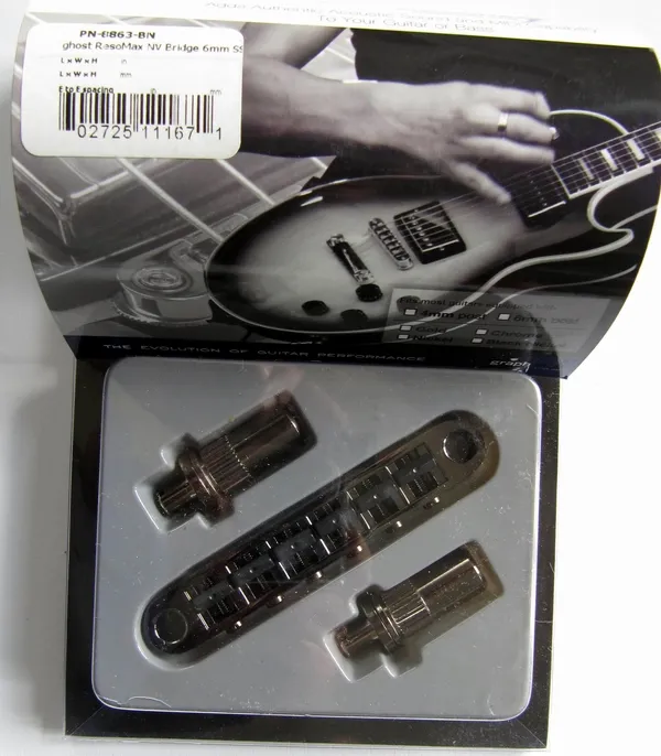 GraphTech Ghost PN-8863-CBK – Piezo kobylka pre Les Paul (Large Post), Cosmo Black GraphTech Ghost PN-8863-CBK – Piezo kobylka pre Les Paul (Large Post), Cosmo Black