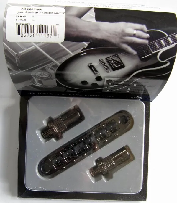 GraphTech Ghost PN-8863-CBK – Piezo kobylka pre Les Paul (Large Post), Cosmo Black