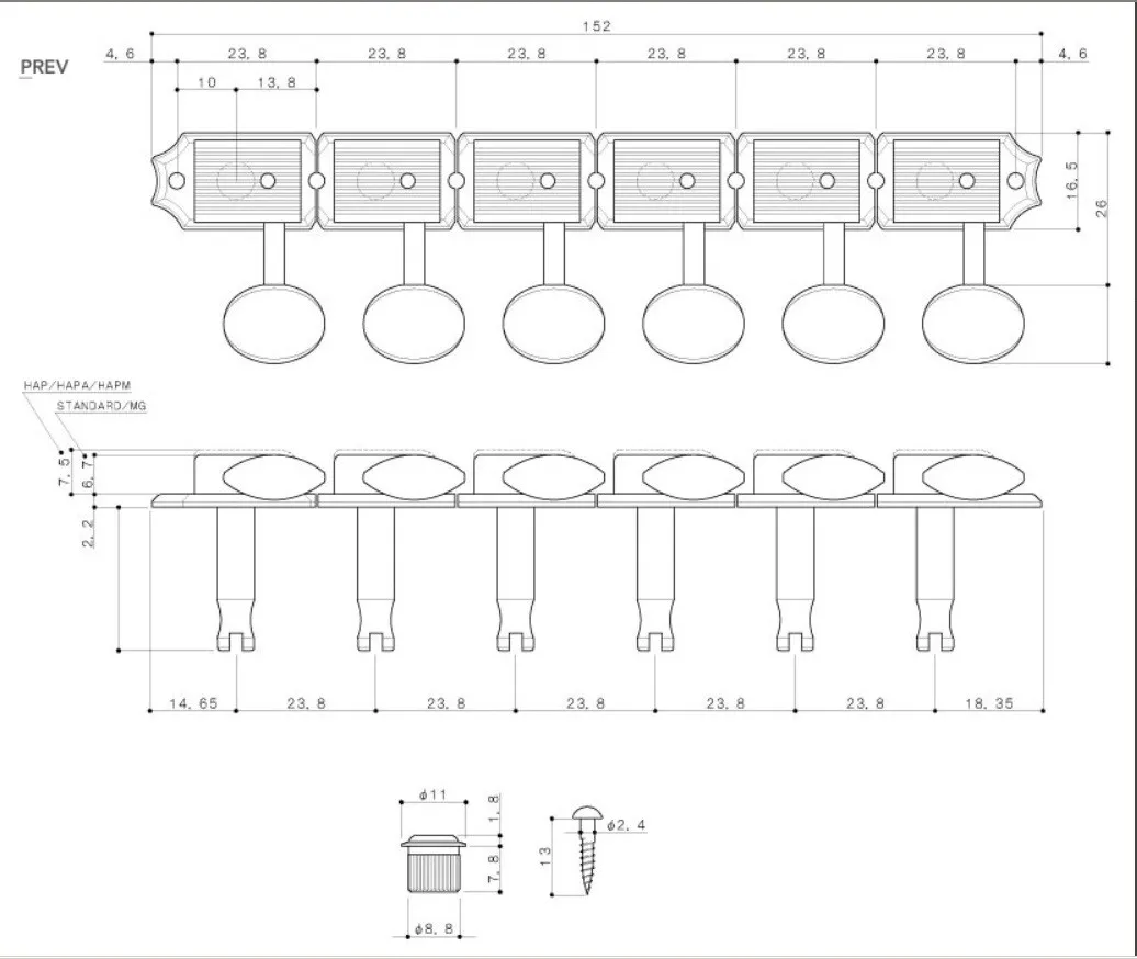 Gotoh SD91-05M – Vintage F-style ladiace mechaniky 6L, Nikel