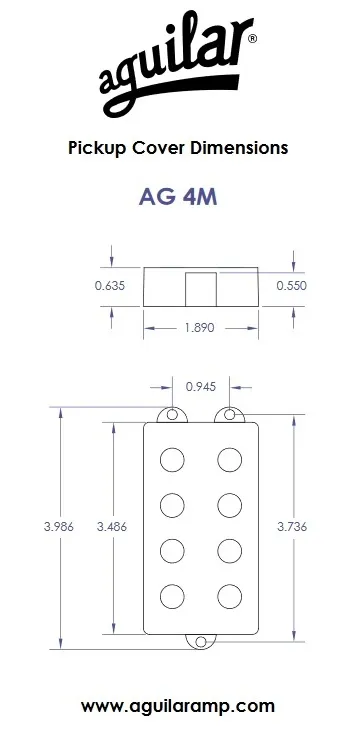 Aguilar AG 4M Snímač Pre 4-Strunovú Basgitaru V Štýle Music Man – Čierny,