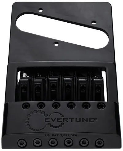 EverTune T-Model Kobylka pre 6-strunovú gitaru typ Tele – Čierna