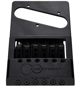 EverTune T-Model Kobylka pre 6-strunovú gitaru typ Tele – Čierna