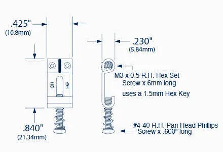 Highwood HG-10,8 CH – Oceľové sedlá pre 6-strunové kobylky (10,80 mm), Chróm Highwood HG-10,8 CH – Oceľové sedlá pre 6-strunové kobylky (10,80 mm), Chróm