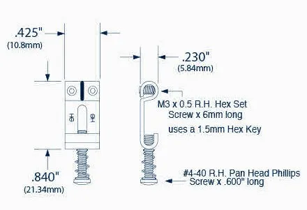Highwood HG-10,8 NI – Oceľové sedlá pre 6-strunové kobylky (10,80 mm), Nikel