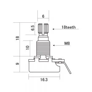 Partsland Potenciometer B(lin)250K Partsland Potenciometer B(lin)250K