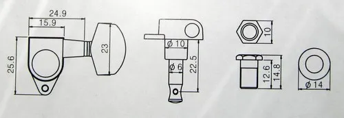 Partsland J101 Sada Ladiacich Mechanik Pre Elektrickú Gitaru 3L+3R Zlatá Partsland J101 Sada Ladiacich Mechanik Pre Elektrickú Gitaru 3L+3R Zlatá