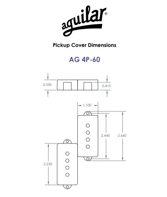Aguilar AG 4P-60 Sada Snímačov Pre 4-Strunovú Basgitaru Typ PB – 60. Roky