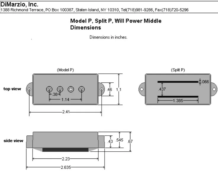 DiMarzio DP122 Model P – Precision Bass Split-Coil Snímače (Set) DiMarzio DP122 Model P – Precision Bass Split-Coil Snímače (Set)