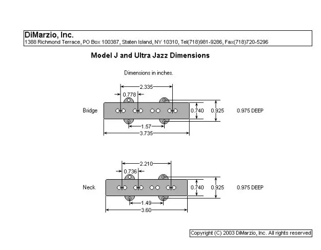 Dimarzio DP149 Ultra Jazz Sada Čierna