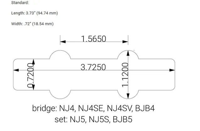 Nordstrand Big J-Blade 5 CC (Clean & Clear) – Set snímačov pre Basgitaru Jazz Bass, neck + bridge