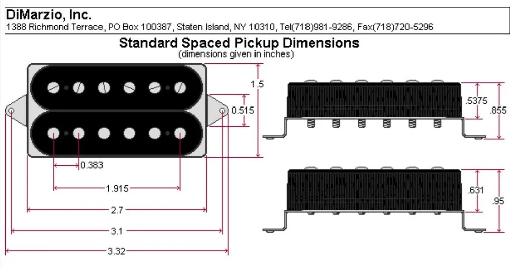 DiMarzio DP211 EJ Custom Humbucker – Čierny
