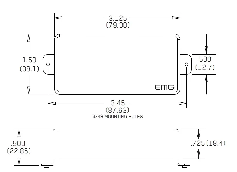 EMG 85-7H Gitarový Snímač Humbucker Active Čierna EMG 85-7H Gitarový Snímač Humbucker Active Čierna