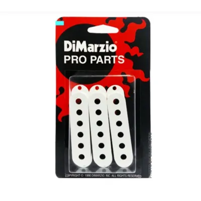 DiMarzio DM2001 Kryty Snímačov Single-Coil Pre 6-Strunovú Gitaru – Biele, Sada 3 Ks