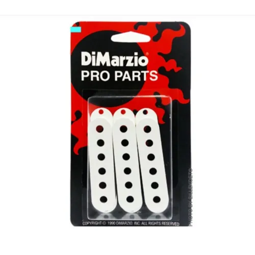 DiMarzio DM2001 Kryty Snímačov Single-Coil Pre 6-Strunovú Gitaru – Biele, Sada 3 Ks