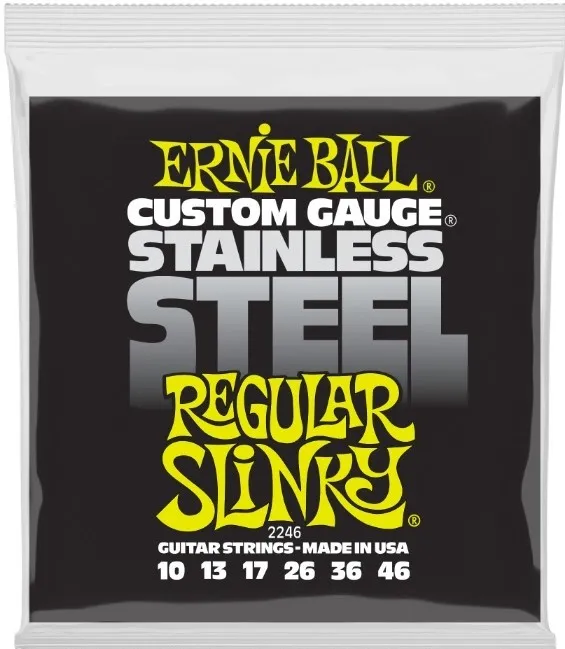 Ernie Ball 2246 Stainless Steel Regular Slinky Struny pre Elektrickú Gitaru .010-.046