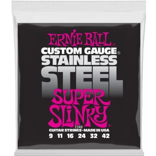 Ernie Ball 2248 Stainless Steel Super Slinky Struny pre Elektrickú Gitaru .009-042