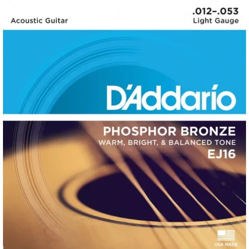 D’Addario EJ16 Struny pre akustickú gitaru, Light 12-53 Bulk