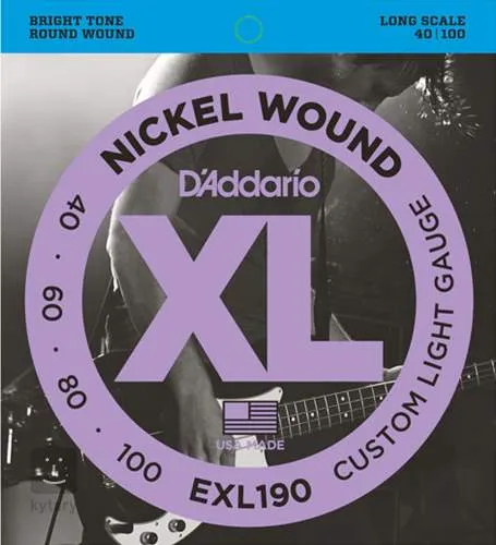 Daddario EXL190 Struny pre 4-strunovú Basgitaru 040-100