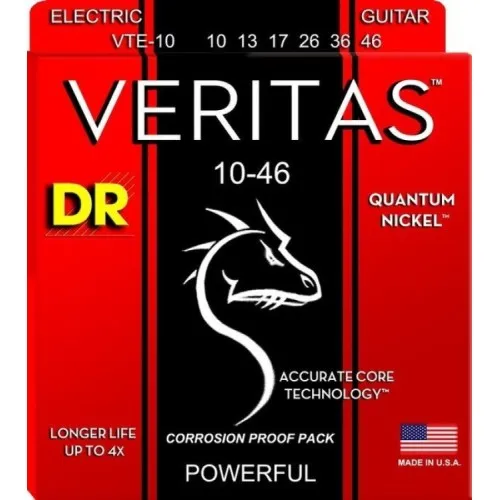 DR strings VERITAS VTE-10 Medium Struny pre Elektrickú Gitaru 10-46 Bulk