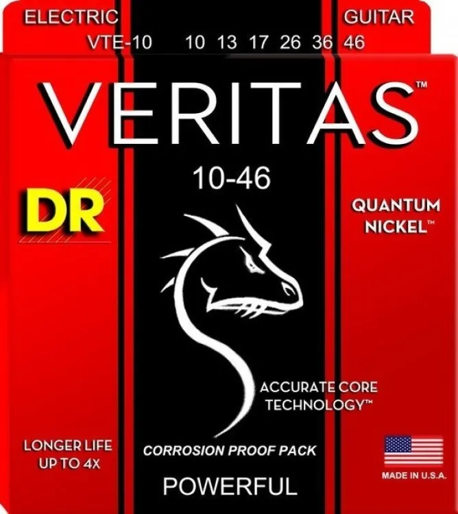 DR strings VERITAS VTE-10 Medium Struny pre Elektrickú Gitaru 10-46 Bulk